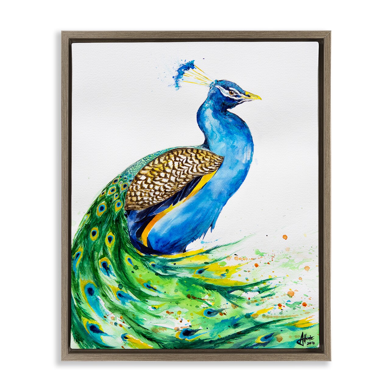 Stupell Industries Aphrodite Peacock Portrait Floating Frame, design by Marc Allante